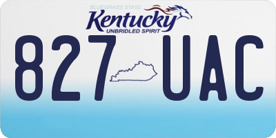 KY license plate 827UAC