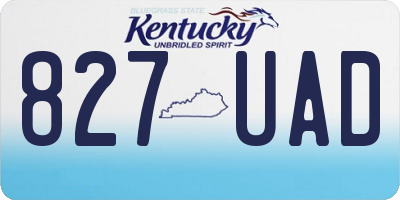 KY license plate 827UAD