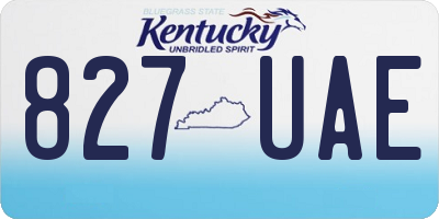 KY license plate 827UAE