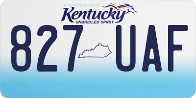 KY license plate 827UAF
