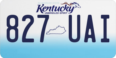 KY license plate 827UAI
