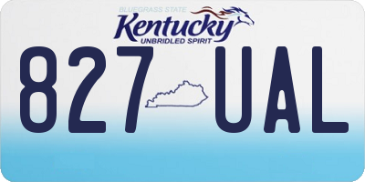 KY license plate 827UAL