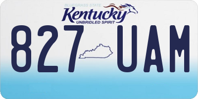 KY license plate 827UAM