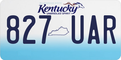 KY license plate 827UAR