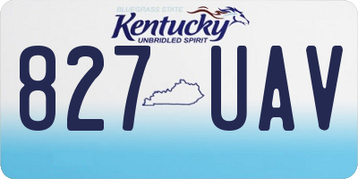 KY license plate 827UAV