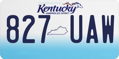 KY license plate 827UAW