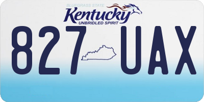 KY license plate 827UAX