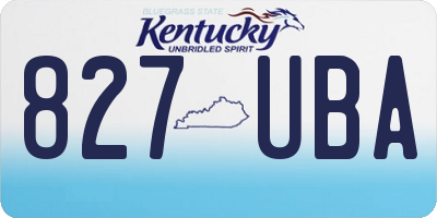 KY license plate 827UBA