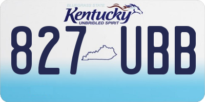 KY license plate 827UBB