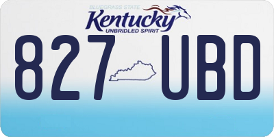 KY license plate 827UBD