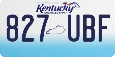 KY license plate 827UBF