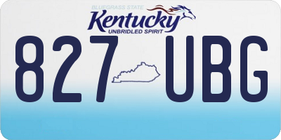 KY license plate 827UBG