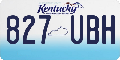 KY license plate 827UBH