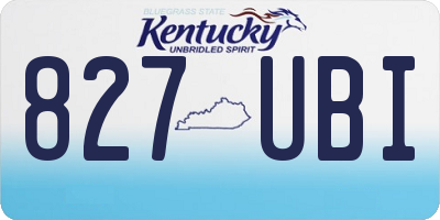 KY license plate 827UBI