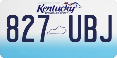 KY license plate 827UBJ
