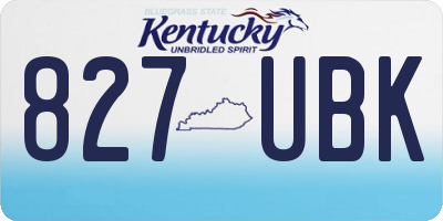 KY license plate 827UBK
