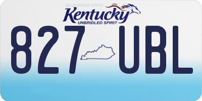 KY license plate 827UBL