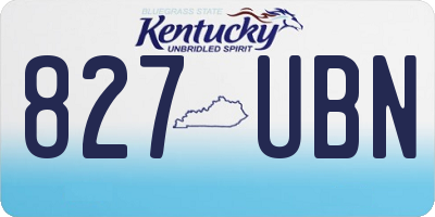 KY license plate 827UBN