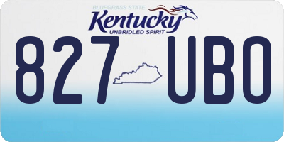 KY license plate 827UBO