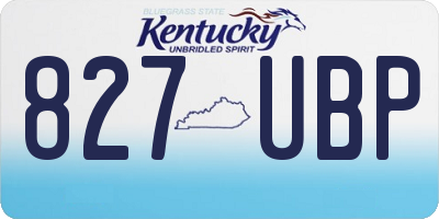 KY license plate 827UBP