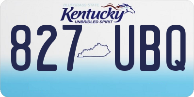 KY license plate 827UBQ