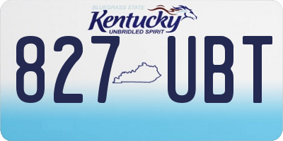 KY license plate 827UBT