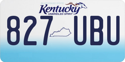 KY license plate 827UBU
