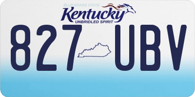 KY license plate 827UBV