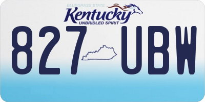 KY license plate 827UBW