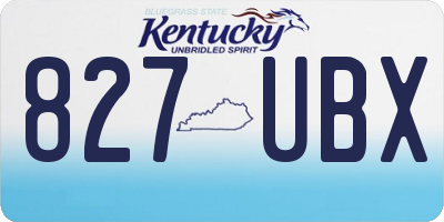KY license plate 827UBX