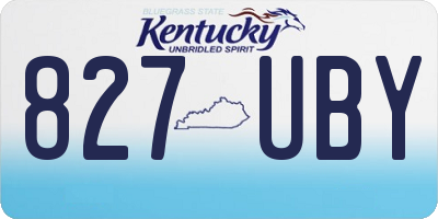 KY license plate 827UBY