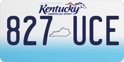 KY license plate 827UCE