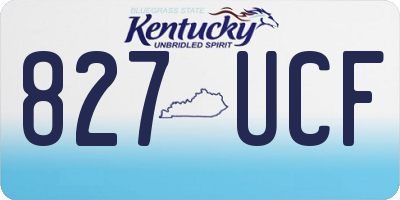 KY license plate 827UCF