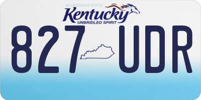 KY license plate 827UDR