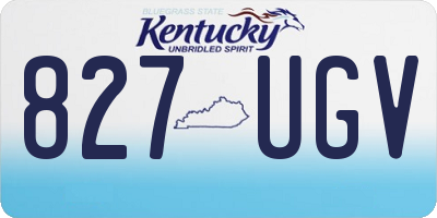KY license plate 827UGV