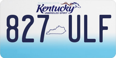 KY license plate 827ULF
