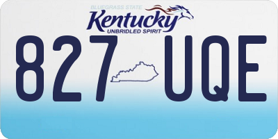 KY license plate 827UQE