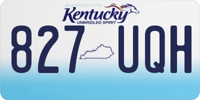 KY license plate 827UQH