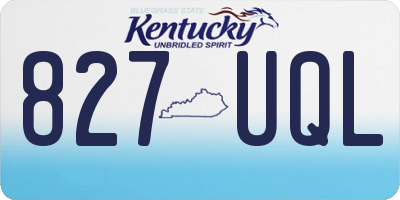 KY license plate 827UQL