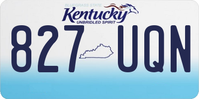KY license plate 827UQN