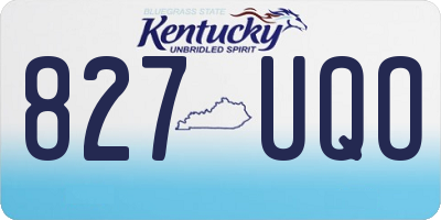 KY license plate 827UQO