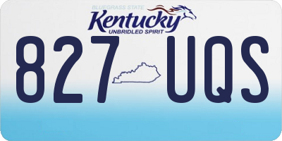 KY license plate 827UQS
