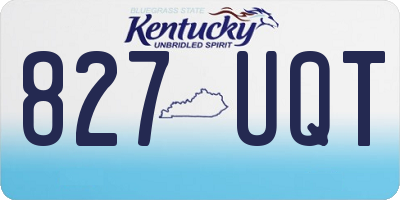 KY license plate 827UQT