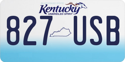 KY license plate 827USB