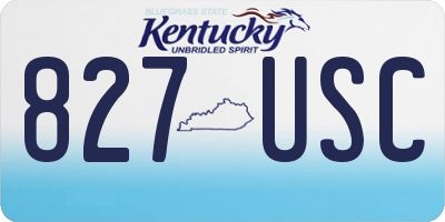 KY license plate 827USC