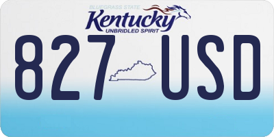 KY license plate 827USD