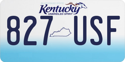KY license plate 827USF
