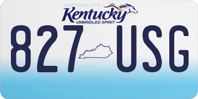 KY license plate 827USG