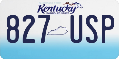 KY license plate 827USP