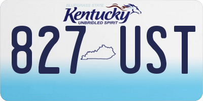 KY license plate 827UST